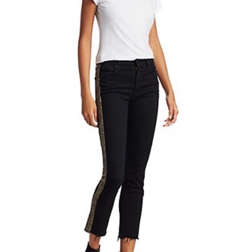 MOTHER Denim High Waisted Looker Ankle Fray jean in Guilty Flash